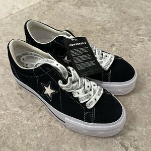 Black Converse x MadeMe platform sneakers